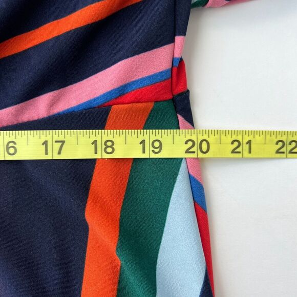 Eloquii Size 18 Striped Fit & Flare Midi Dress Bold Maximalist Dopamine Dressing - Picture 10 of 12